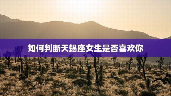 如何判断天蝎座女生是否喜欢你