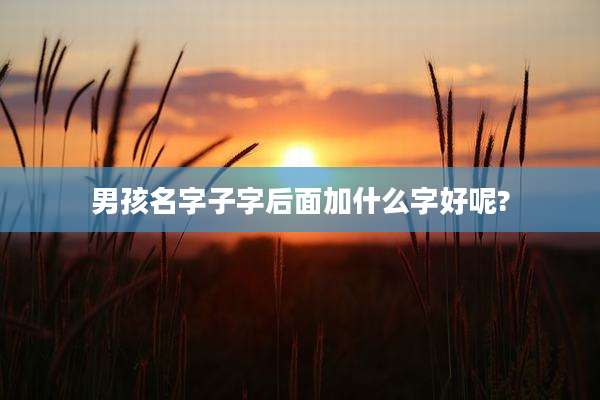 男孩名字子字后面加什么字好呢?
