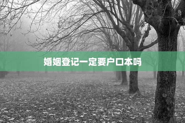 婚姻登记一定要户口本吗