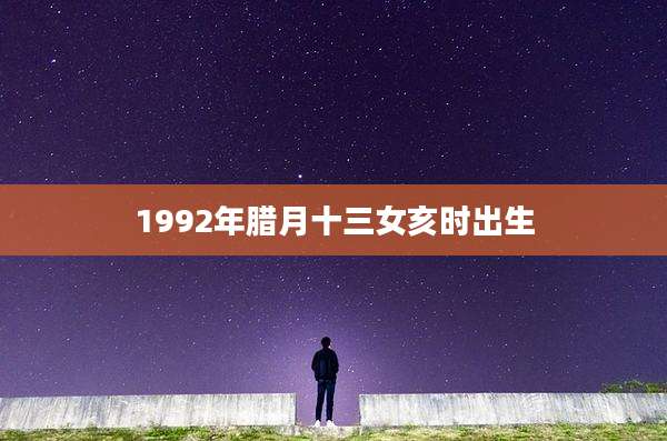 1992年腊月十三女亥时出生