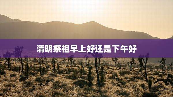 清明祭祖早上好还是下午好