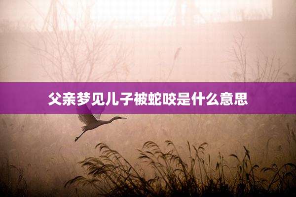父亲梦见儿子被蛇咬是什么意思