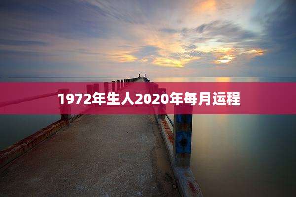 1972年生人2020年每月运程