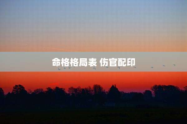 命格格局表 伤官配印