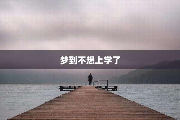 梦到不想上学了