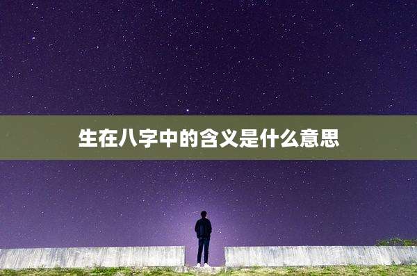 生在八字中的含义是什么意思