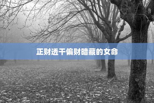 正财透干偏财暗藏的女命