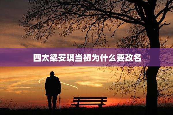 四太梁安琪当初为什么要改名