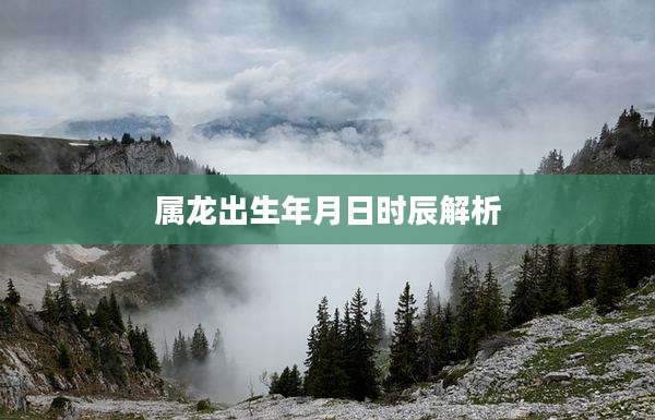 属龙出生年月日时辰解析