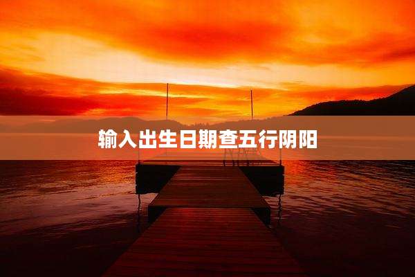 输入出生日期查五行阴阳