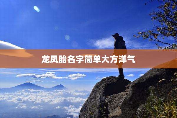 龙凤胎名字简单大方洋气