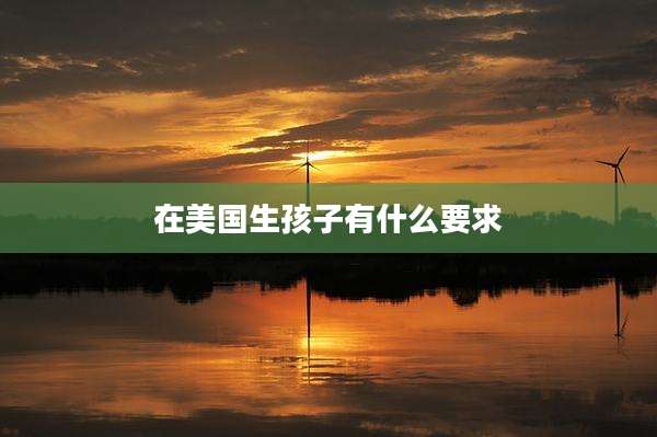 在美国生孩子有什么要求