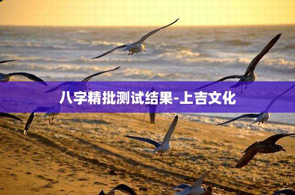 八字精批测试结果-上吉文化
