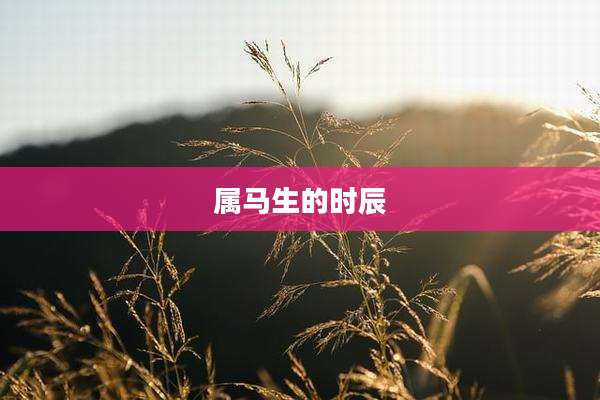 属马生的时辰