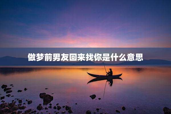 做梦前男友回来找你是什么意思