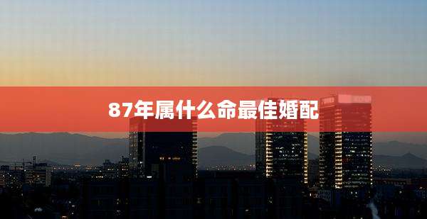 87年属什么命最佳婚配