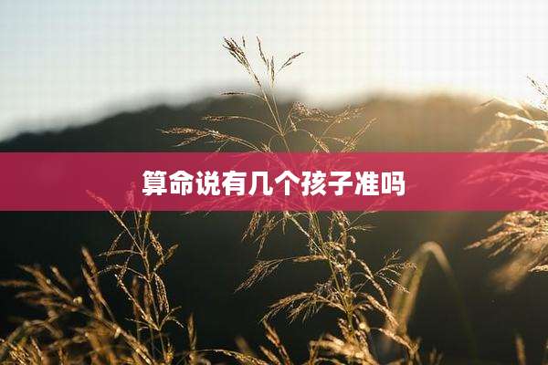 算命说有几个孩子准吗