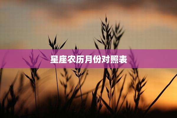 星座农历月份对照表