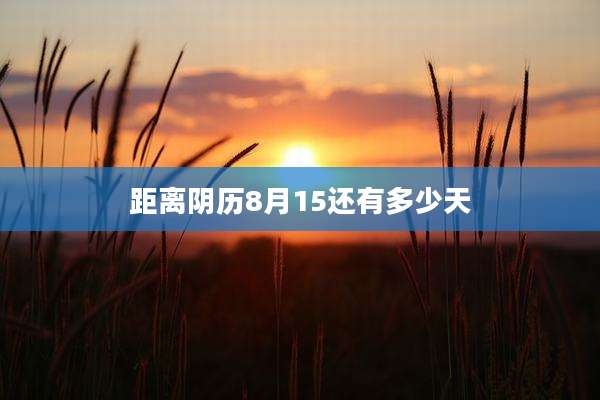 距离阴历8月15还有多少天