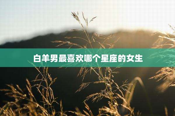 白羊男最喜欢哪个星座的女生