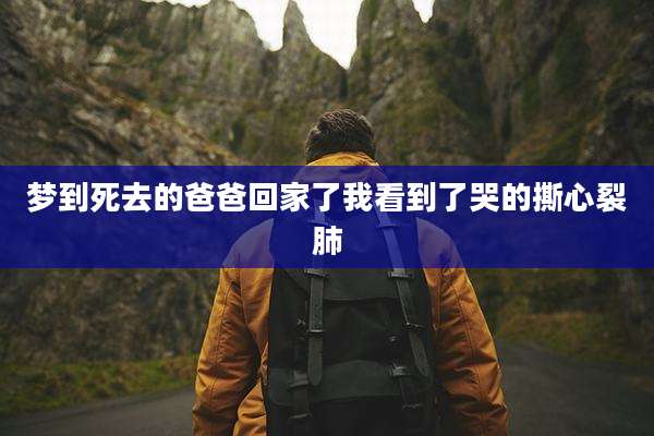 梦到死去的爸爸回家了我看到了哭的撕心裂肺