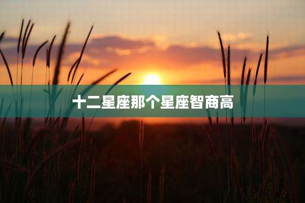 十二星座那个星座智商高