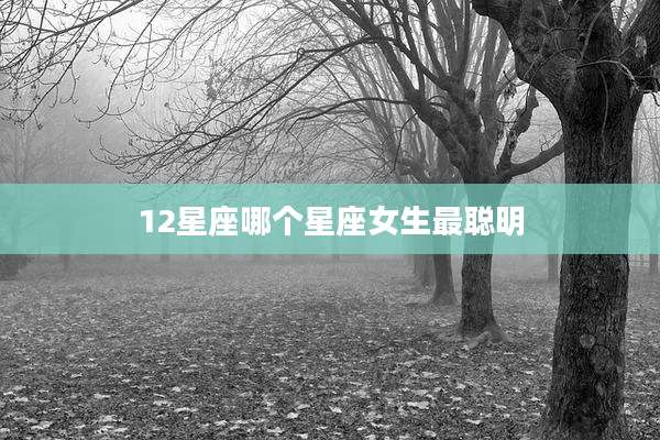 12星座哪个星座女生最聪明