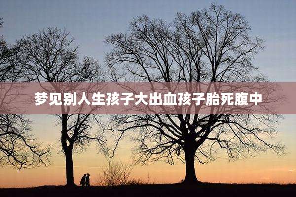 梦见别人生孩子大出血孩子胎死腹中