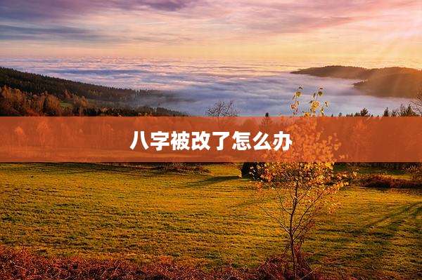 八字被改了怎么办
