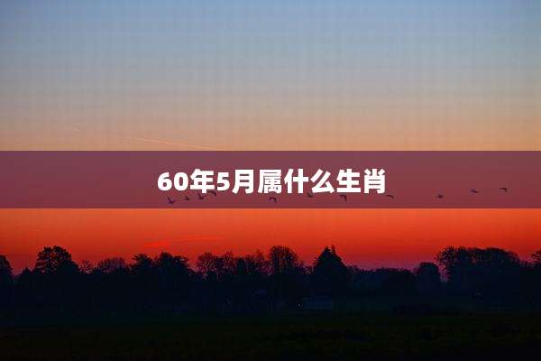 60年5月属什么生肖