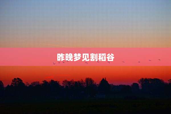 昨晚梦见割稻谷