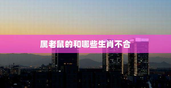 属老鼠的和哪些生肖不合