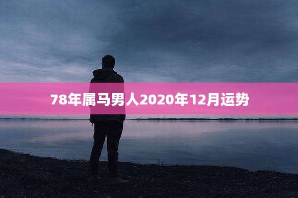 78年属马男人2020年12月运势