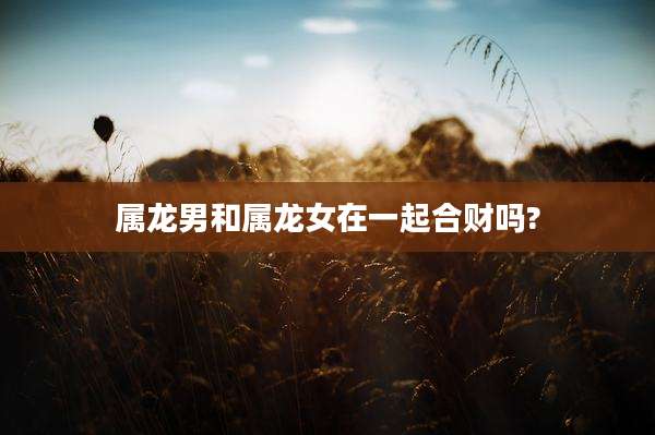 属龙男和属龙女在一起合财吗?