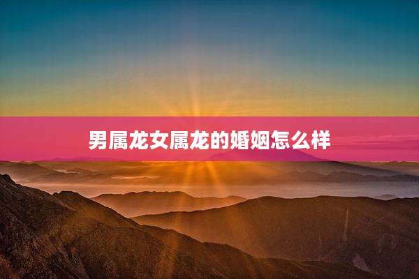 男属龙女属龙的婚姻怎么样