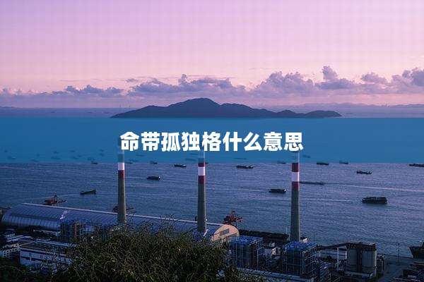 命带孤独格什么意思