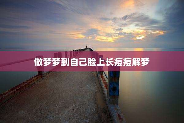 做梦梦到自己脸上长痘痘解梦