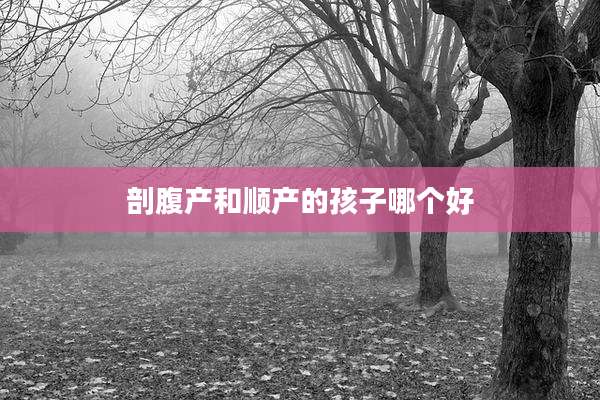 剖腹产和顺产的孩子哪个好
