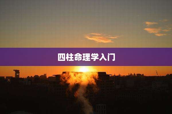 四柱命理学入门