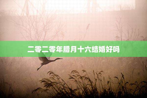 二零二零年腊月十六结婚好吗