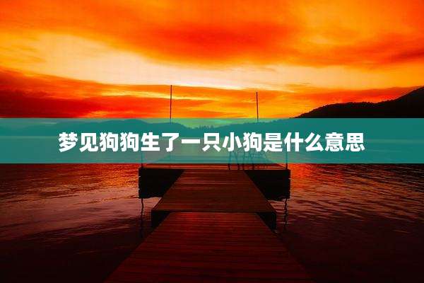 梦见狗狗生了一只小狗是什么意思