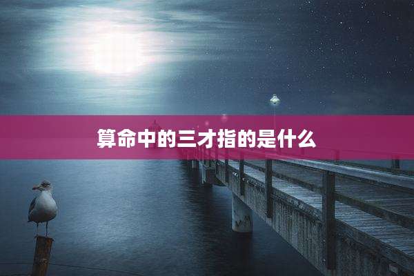 算命中的三才指的是什么