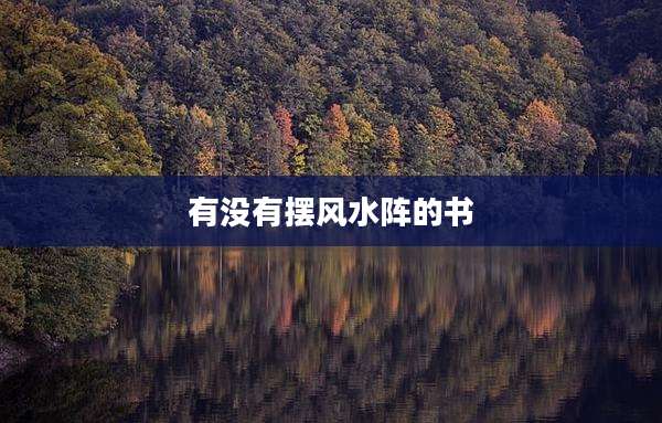 有没有摆风水阵的书