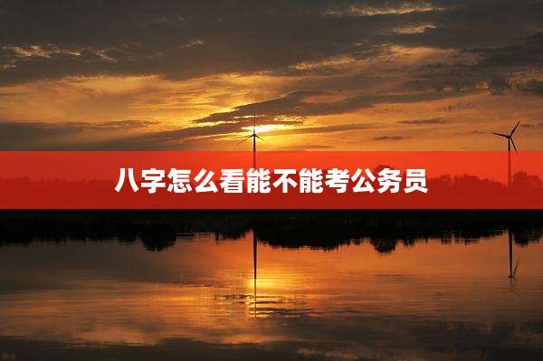八字怎么看能不能考公务员
