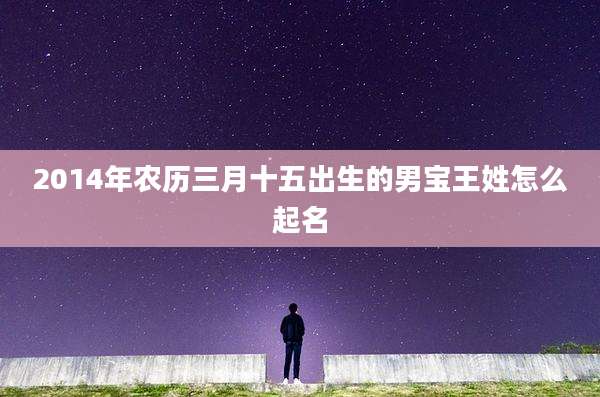 2014年农历三月十五出生的男宝王姓怎么起名