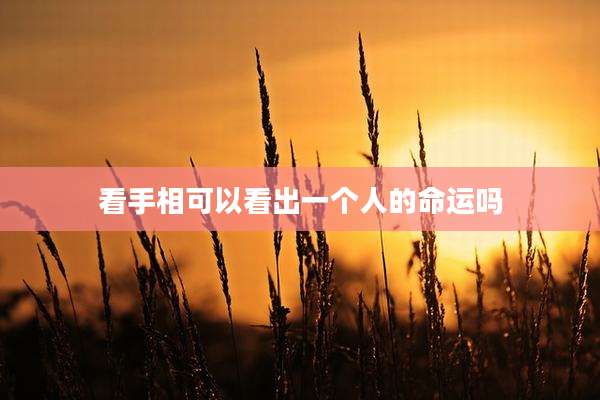 看手相可以看出一个人的命运吗