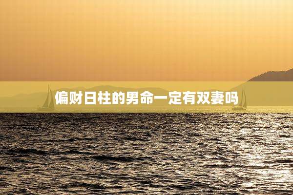 偏财日柱的男命一定有双妻吗