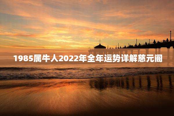1985属牛人2022年全年运势详解慈元阁