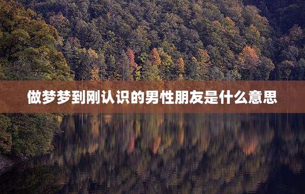 做梦梦到刚认识的男性朋友是什么意思