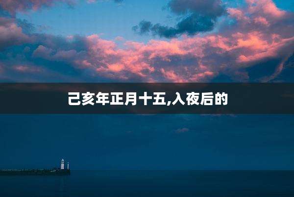 己亥年正月十五,入夜后的
